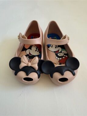 Mini Melissa Mickey & Minnie Pink Mary Jane Shoes - Toddler Size 7